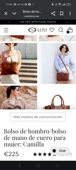 Bolso de piel marrón hecho a mano sin estrenar