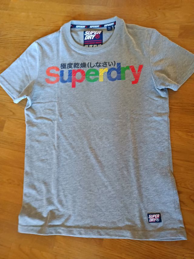 Camiseta Superdry Logo Multicolor Gris