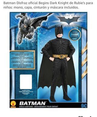 Disfraz Batman Dark Knight Rubie's Niño-adulto