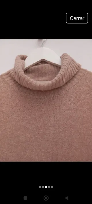 Vestido cuello alto invierno beige