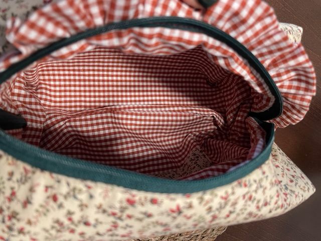 Neceser flores gran capacidad beige/granate