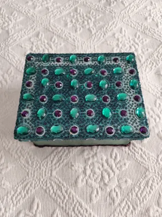 Set 4 Cajas Decoradas Abalorios de mayor a menor