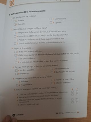 Competència lingüística, Llengua catalana, 4 ESO