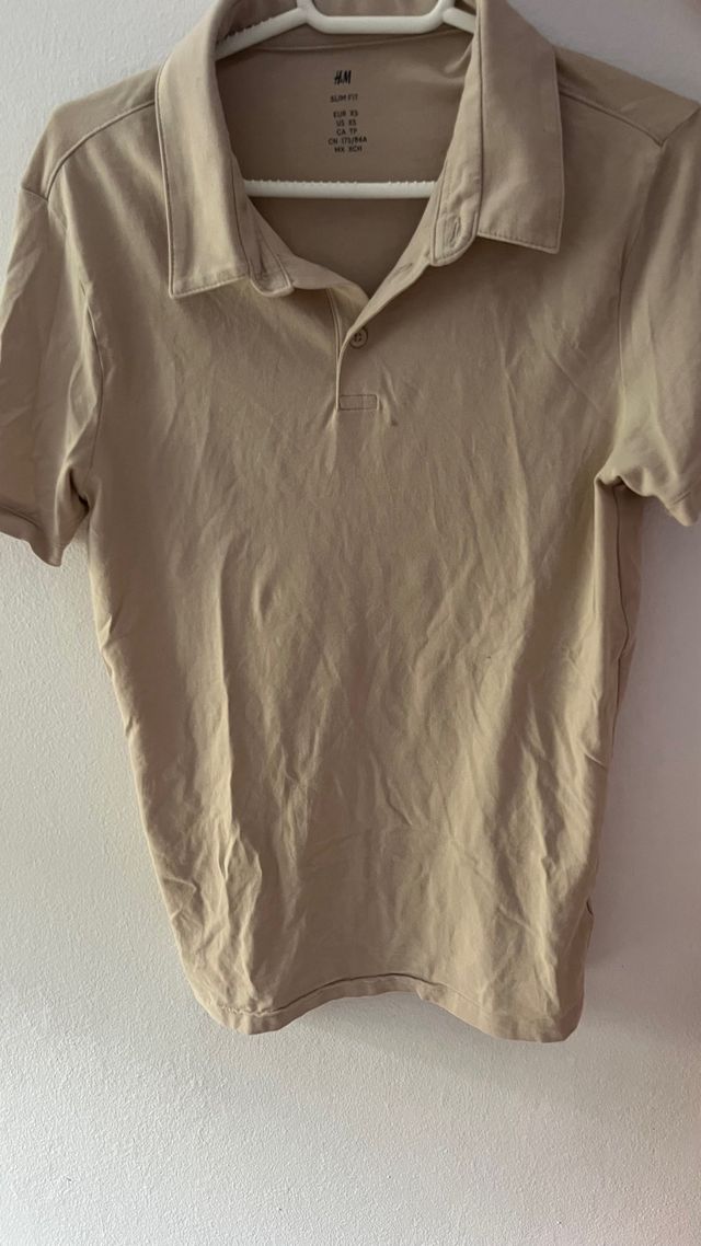Polo H&M Slim Fit Talla S Beige