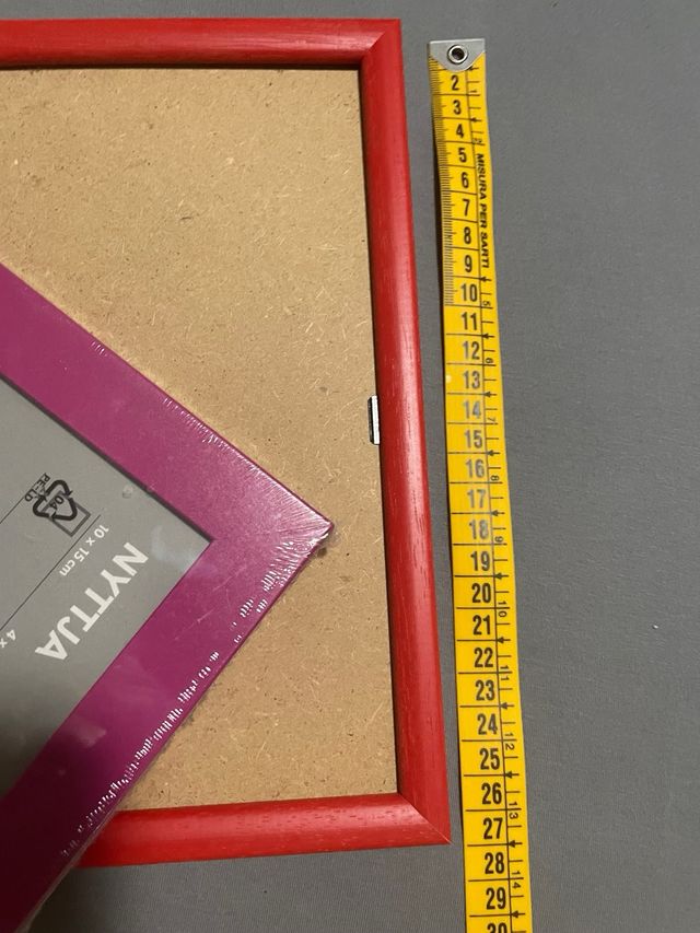 Lotto Cornici Legno Foto Legno Rosso Rosa