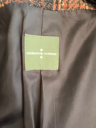 Chaqueta Verino cuadros naranja, marron y negro