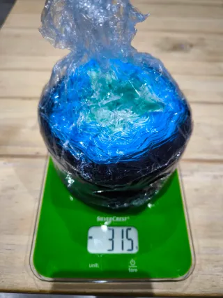 Ovillo de algodón degradado