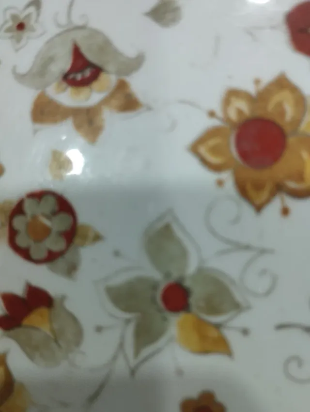 Prato antigo floral castanho 24cm