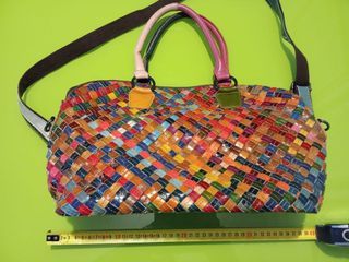 Bolso colgante y mano de piel multicolor (mujer)