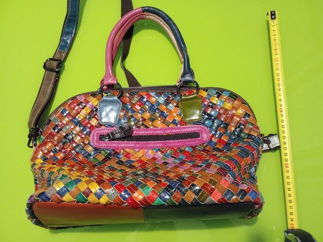 Bolso colgante y mano de piel multicolor (mujer)