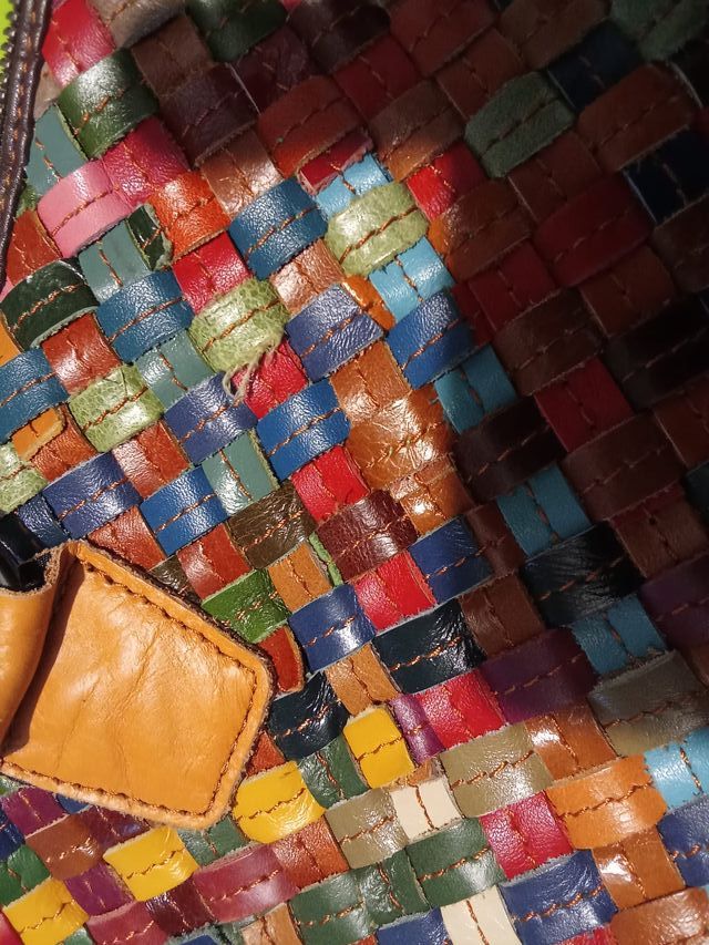 Bolso colgante y mano de piel multicolor (mujer)