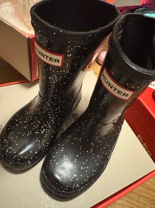 Botas Hunter bebé negro glitter
