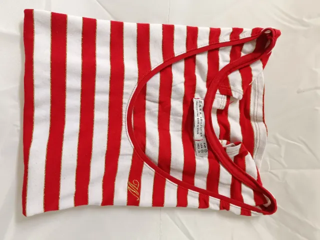 Camiseta Zara Rayas Rojas y Blancas
