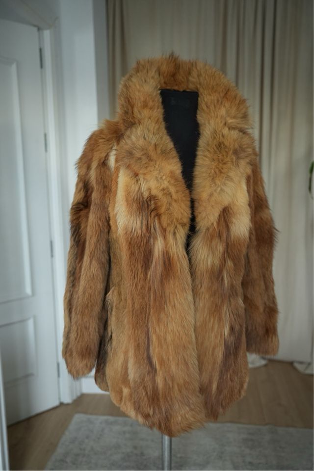 Abrigo de piel zorro rojo auténtico