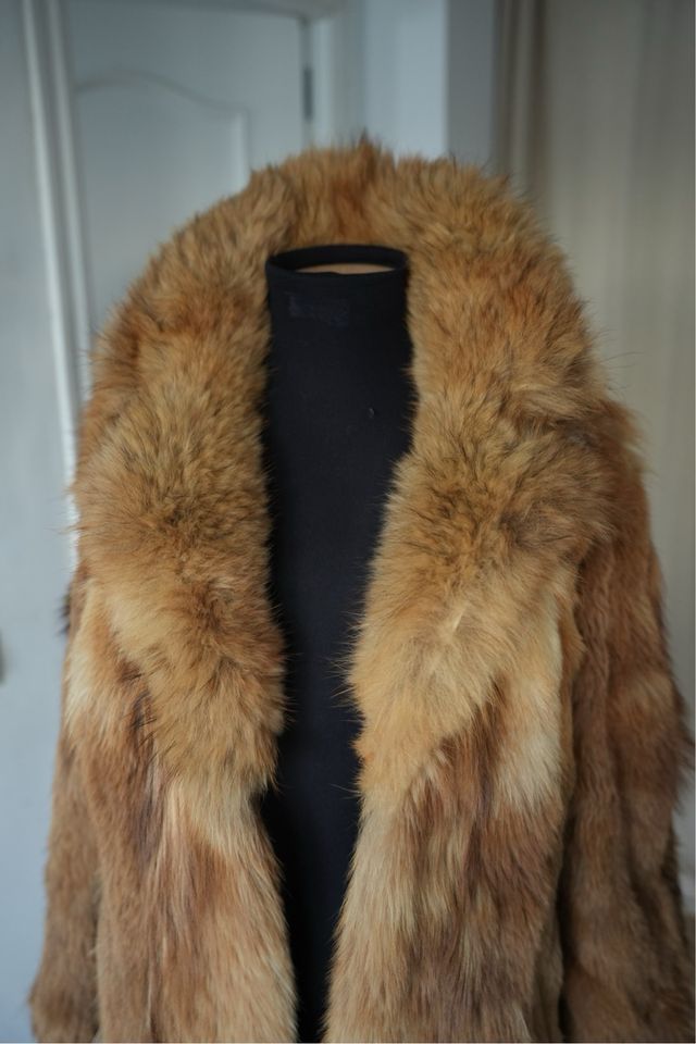 Abrigo de piel zorro rojo auténtico