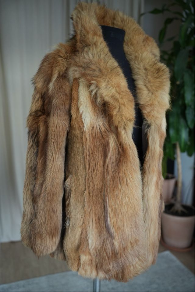 Abrigo de piel zorro rojo auténtico