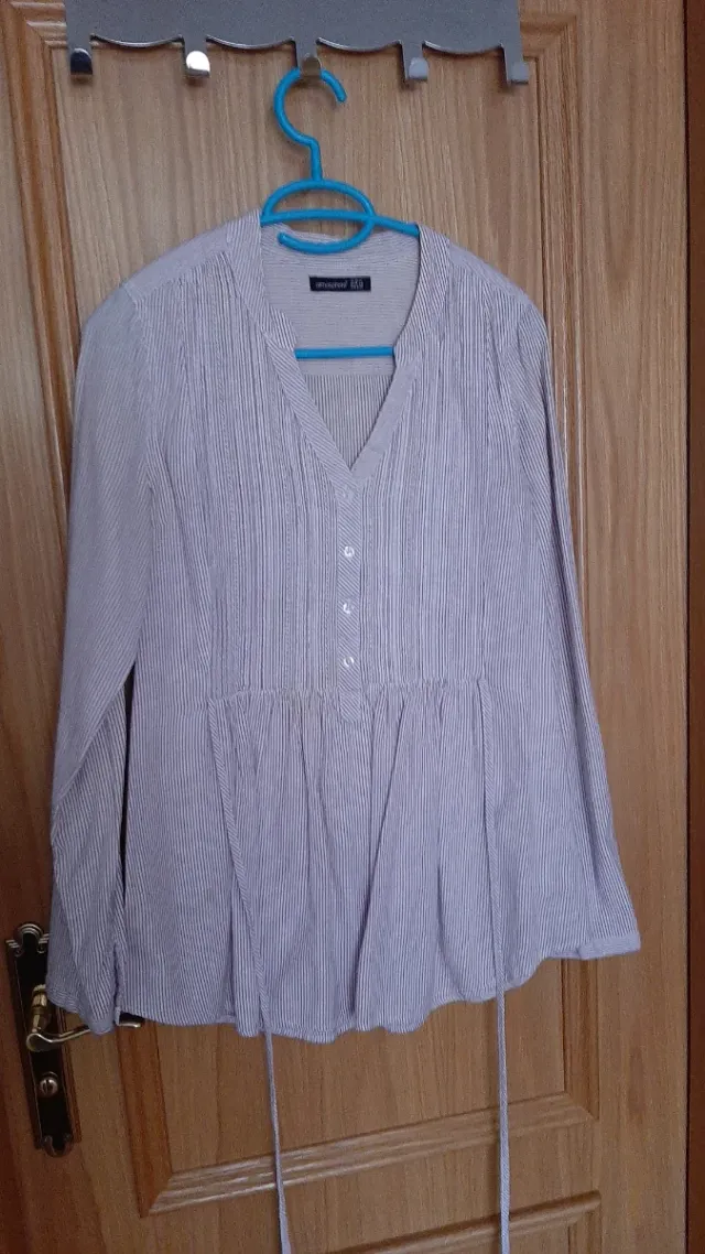 Blusa mujer rayas azul y blanco