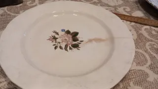 Antichi piatti decorati con fiori