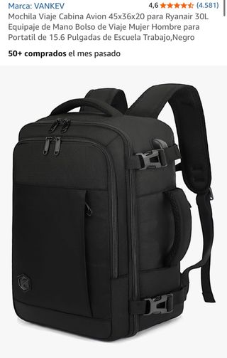 Mochila Viaje Cabina Ryanair 45x36x20