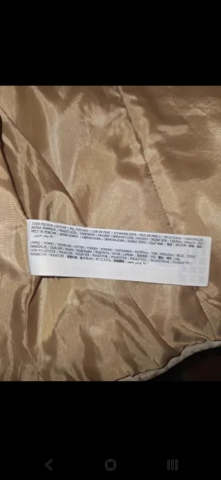 Cazadora de piel beige