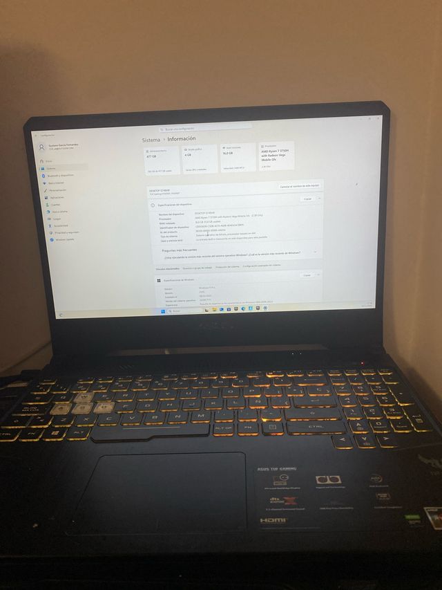 Ordenador Asus Gaming Negro