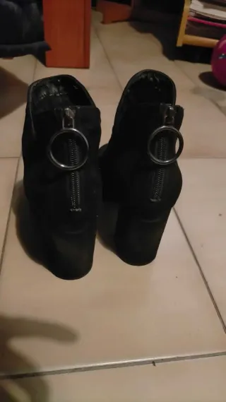 Botines tacón ancho negros Talla 37