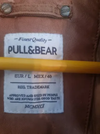 Cazadora de cuero marrón hombre