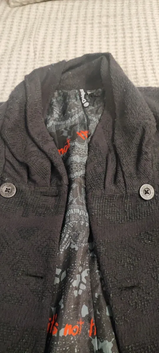 Abrigo Desigual Negro Talla M