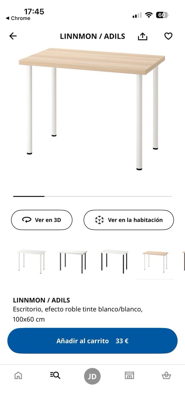 Mesa escritorio Linnmon 100x60