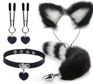 Orejas, Cola, Collar y Pinzas.CON ETIQUETA