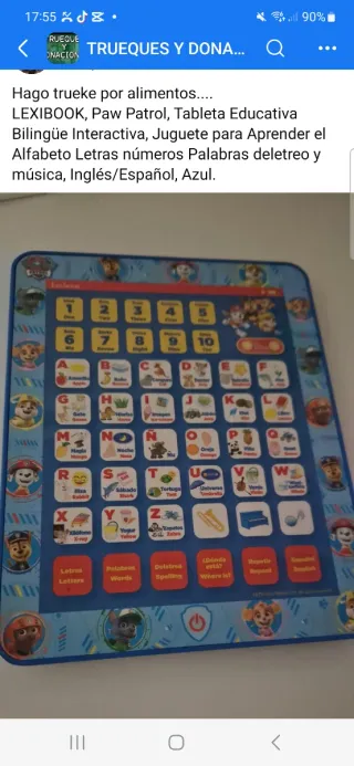 Lexibook Paw Patrol Tableta Educativa Azul