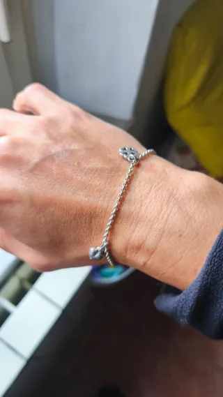 Bracciale catena cuore quadrifoglio argento