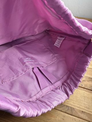 Mochila Saco Reebok Rosa y Blanca