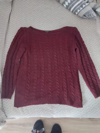 Jersey burdeos trenzado