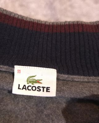 Jersey Lacoste Cremallera Rayas Talla L Ref-7500
