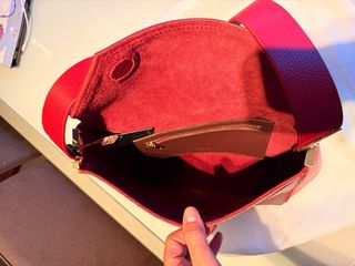 Bolso Purificación García Piel Roja y Marrón