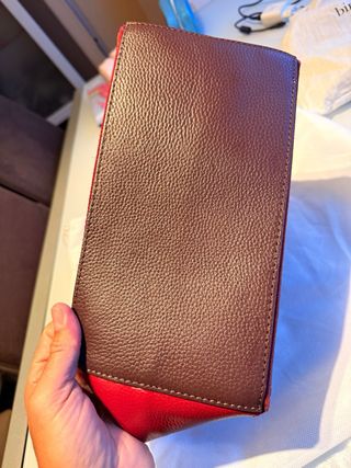 Bolso Purificación García Piel Roja y Marrón