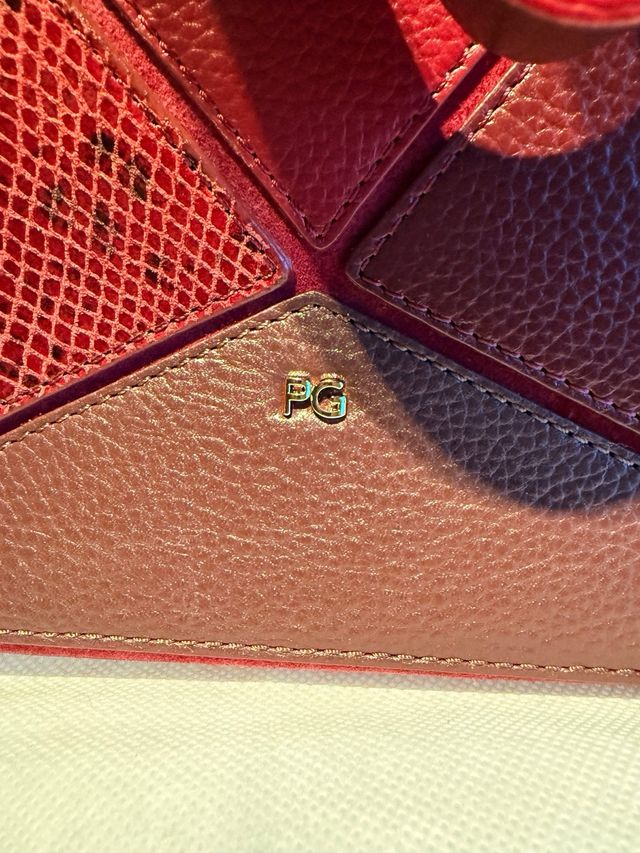 Bolso Purificación García Piel Roja y Marrón