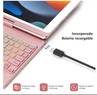 Teclado Rosa iPad 9ª Gen con Lápiz