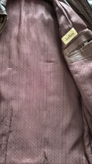 Chaqueta de piel marrón talla 50