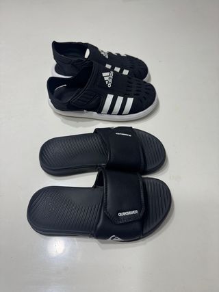 Lote Sandalias Niños Adidas y Quiksilver talla 34.