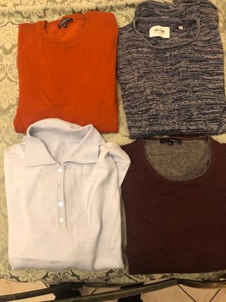 Maglioni uomo grigio e arancione