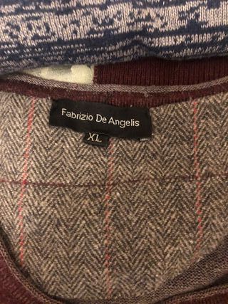 Maglioni uomo grigio e arancione