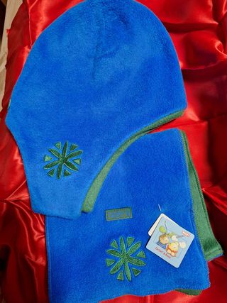 Cappello Nici in pile blu e verde