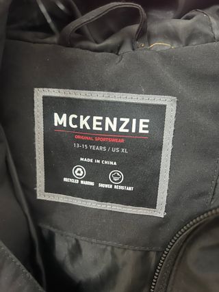 Chaqueta McKenzie niño negra con capucha