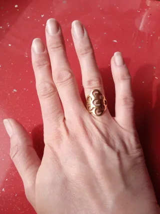 Anillo Acero Dorado Flor