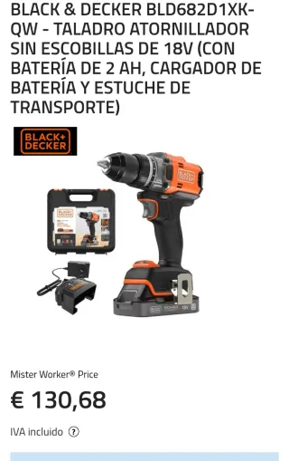 Taladro Black+Decker 18V Brushless