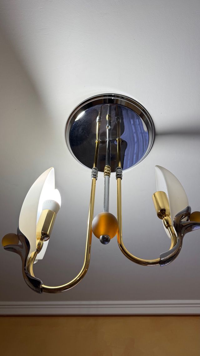 Lámpara Decorativa Plata y Oro