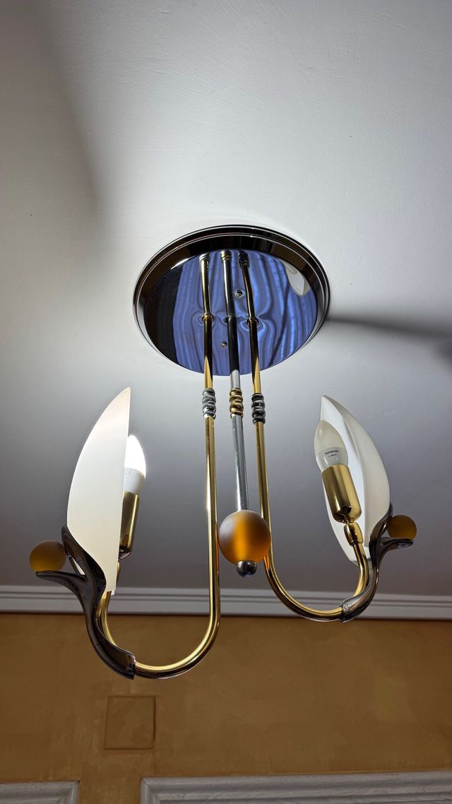 Lámpara Decorativa Plata y Oro