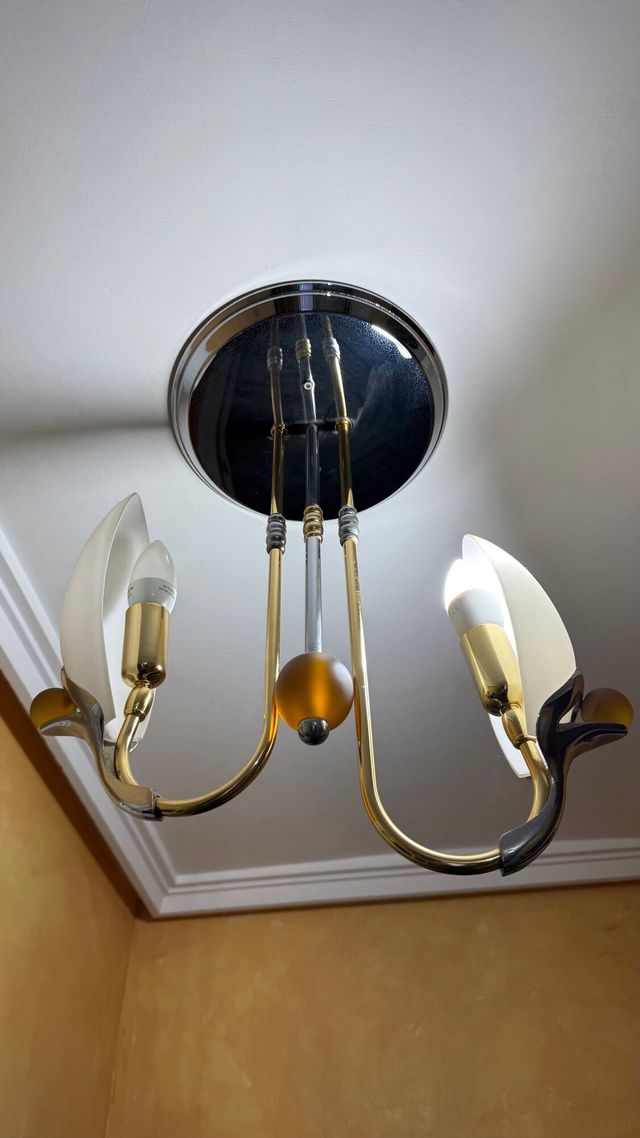 Lámpara Decorativa Plata y Oro